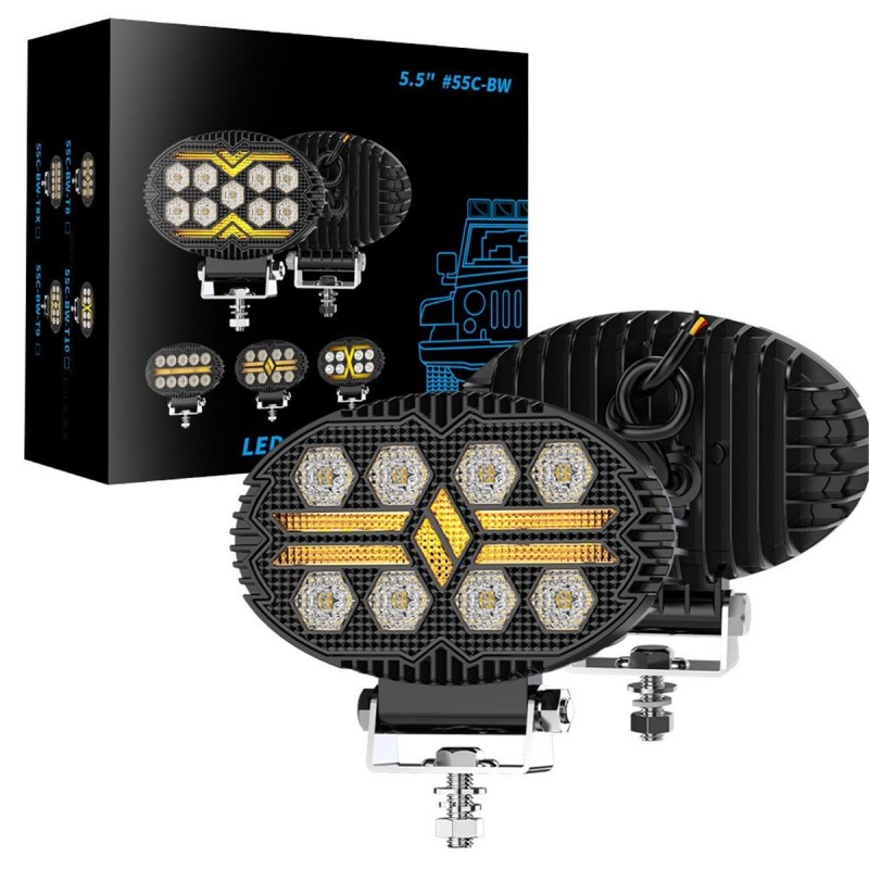 5,5 İNÇ OVAL ÇALIŞMA LAMBASI SARI FLASH  2 MOD
