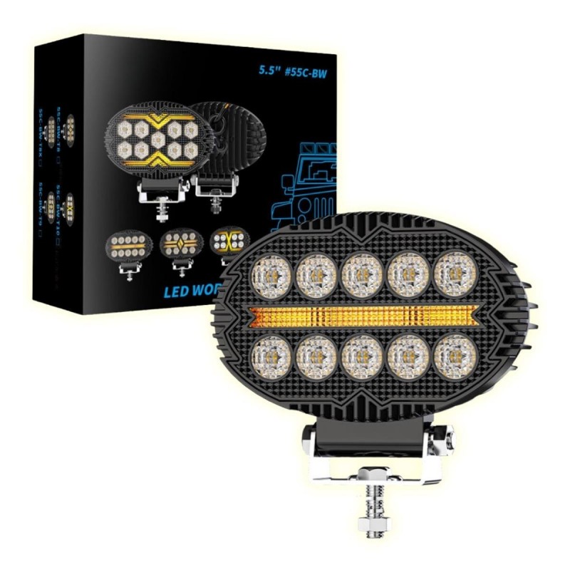 5,5 İNÇ OVAL ÇALIŞMA LAMBASI SARI FLASH  2 MOD