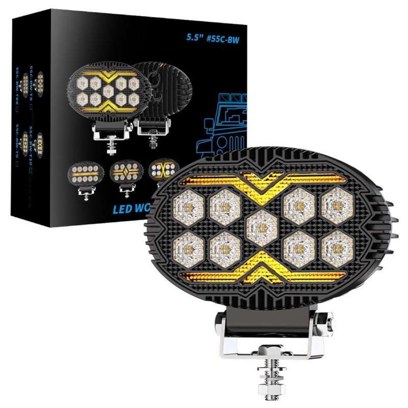 5,5 İNÇ OVAL ÇALIŞMA LAMBASI SARI FLASH  2 MOD