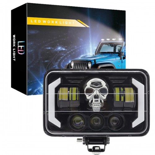 175 MM SKULL LED   SİS FARI  5 ANİMASYON RENK
